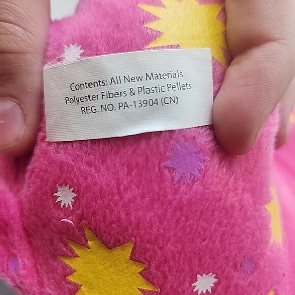 2008 TOTS Lets Make Some Noise Pink Elephant with Starbursts Plush Stuffy [87] - Picture 5 of 10